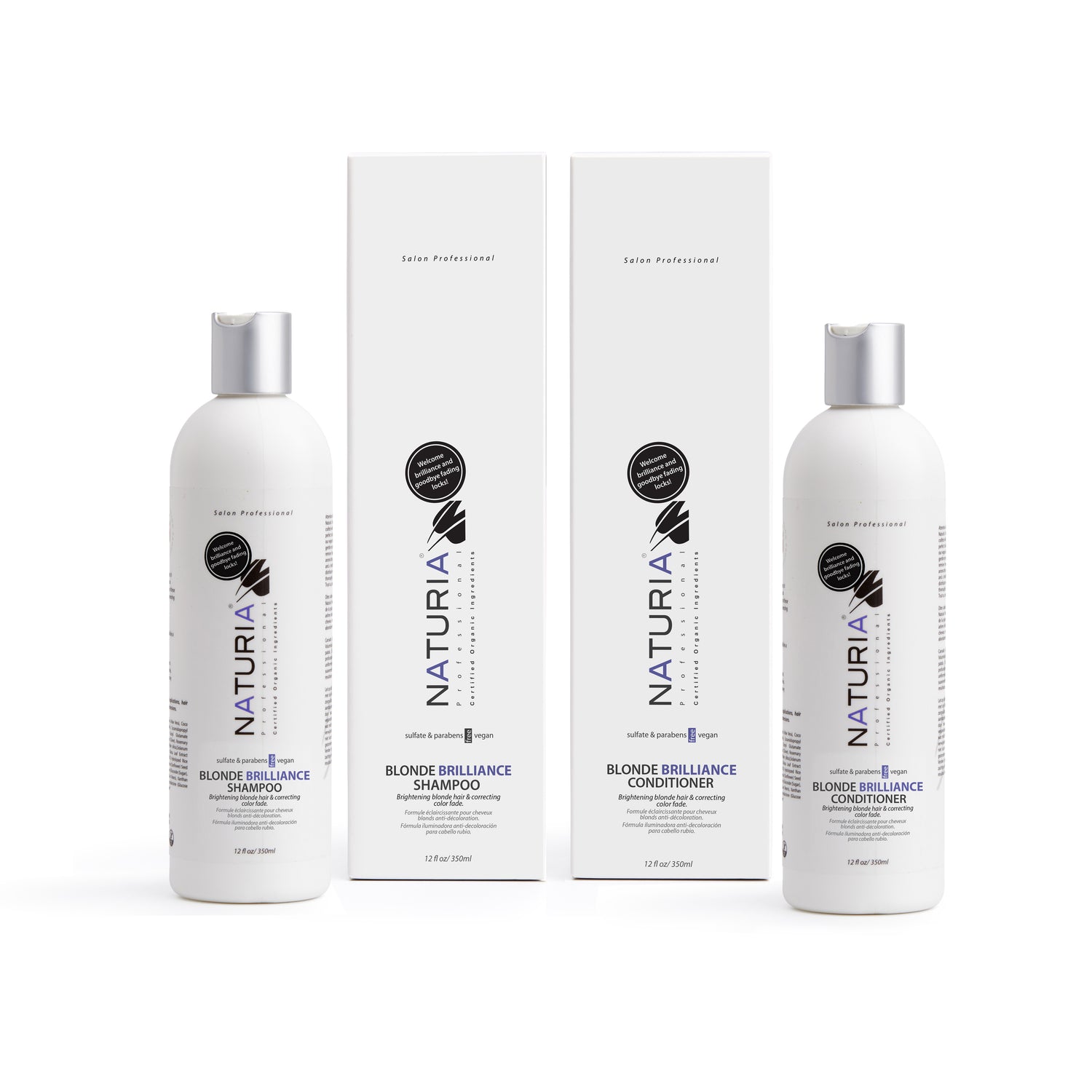 Naturia™ Professional Blonde Brilliance Shampoo & Conditioner Set  12 FL OZ