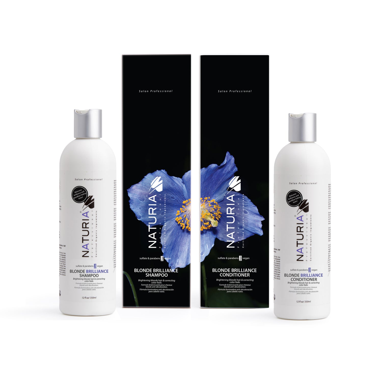 Naturia™ Professional Blonde Brilliance Shampoo & Conditioner Set  12 FL OZ