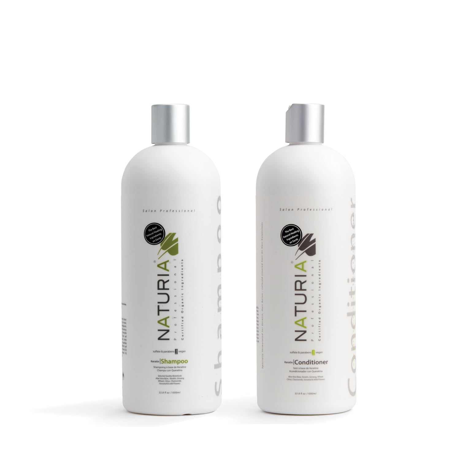 Naturia™ Professional Organic Keratin Shampoo & Conditioner Combo Back-Bar Size 32 FL OZ