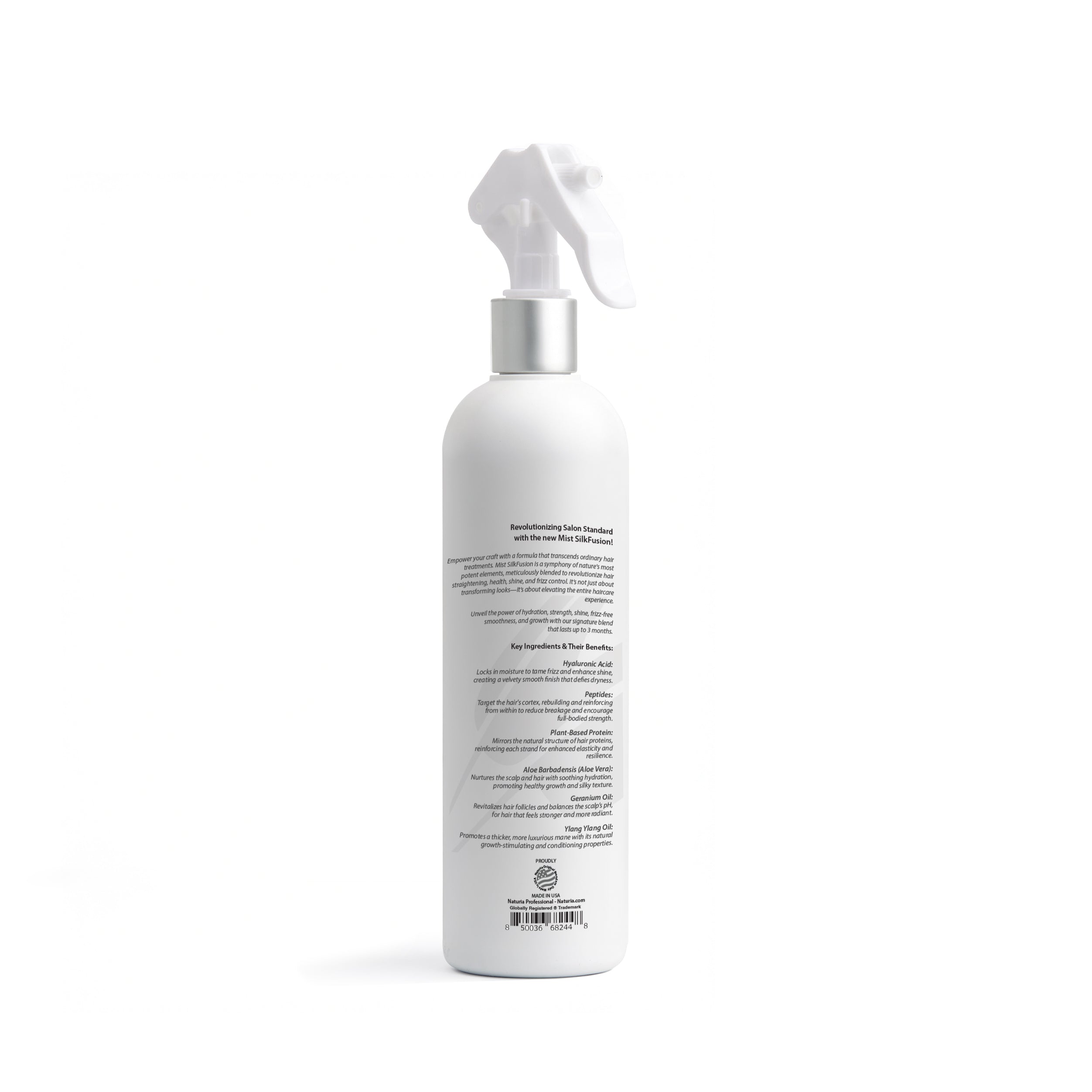 Naturia™ Professional NEW Hair Straightening Mist SilkFusion – 16 FL OZ With Peptide & BioPolymers.