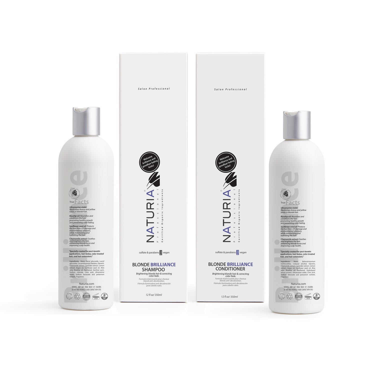 Naturia™ Professional Blonde Brilliance Shampoo & Conditioner Set  12 FL OZ