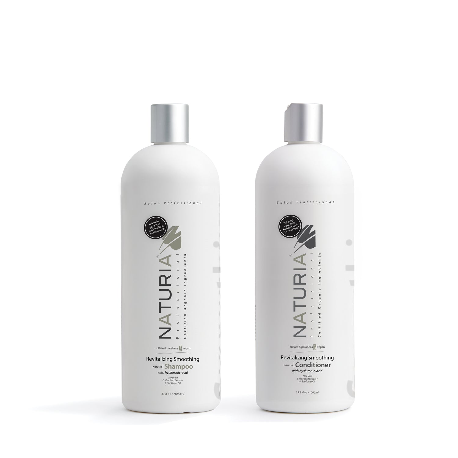 Naturia™ Professional Revitalizing Smoothing Keratin Shampoo & Conditioner Combo Back-Bar Size 32 FL OZ