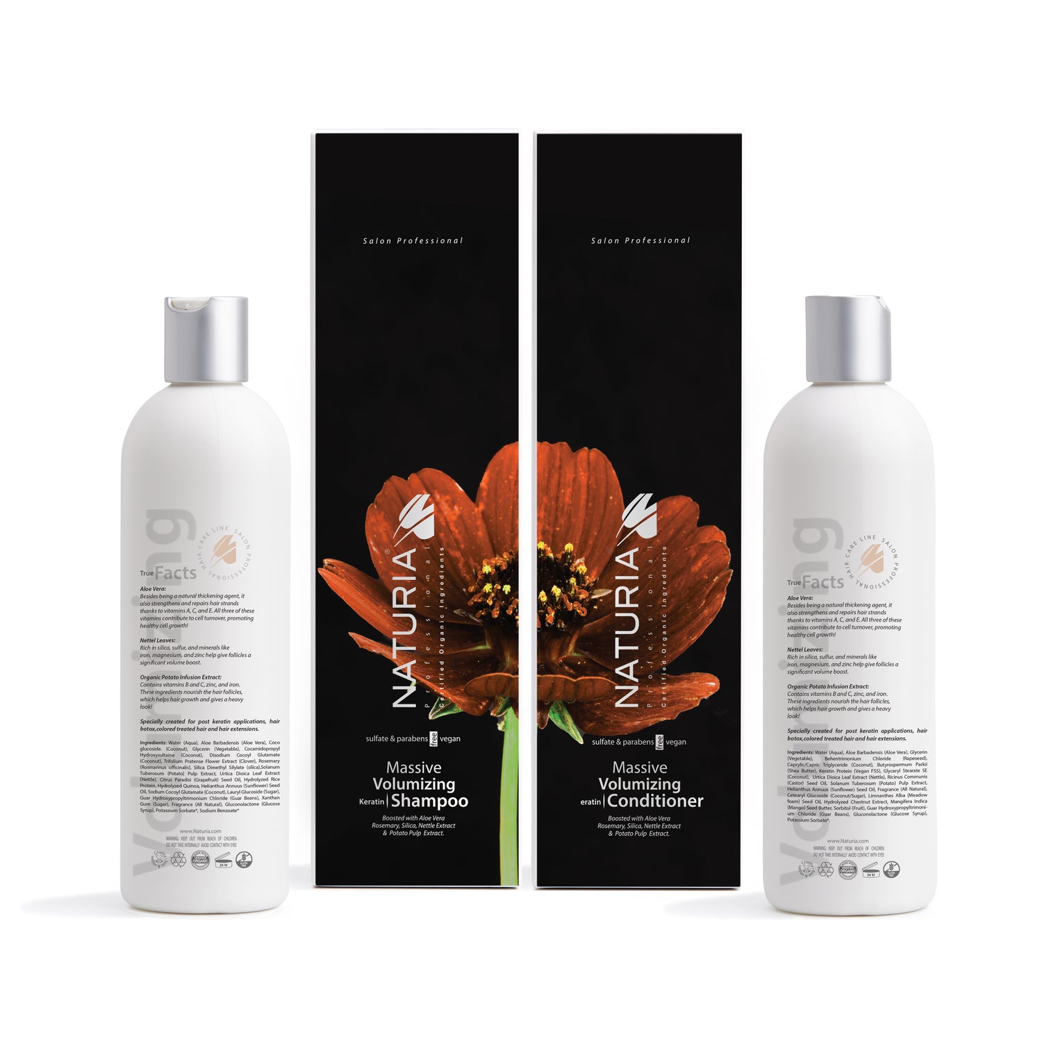 Naturia™ Professional Massive Volumizing Keratin Shampoo & Conditioner Set – 12 FL OZ