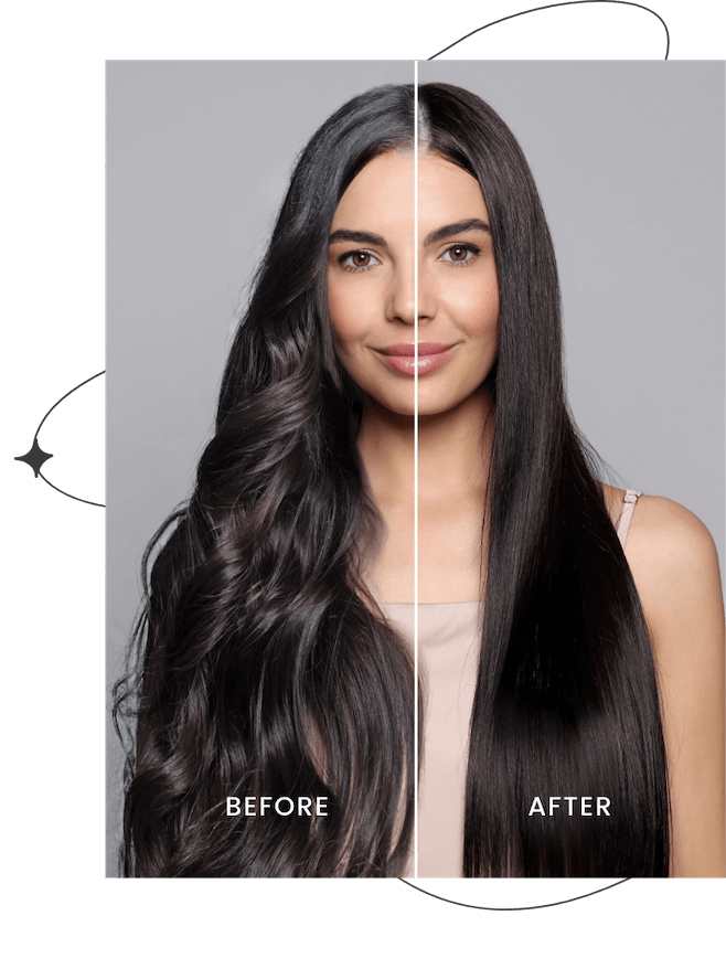Woman with keratin application results