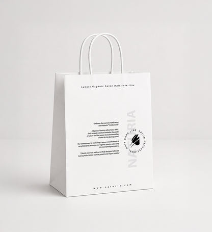 Naturia™ White Kraft Paper Boutique Bag – Twisted Handles (25 x 22 x 8 cm)