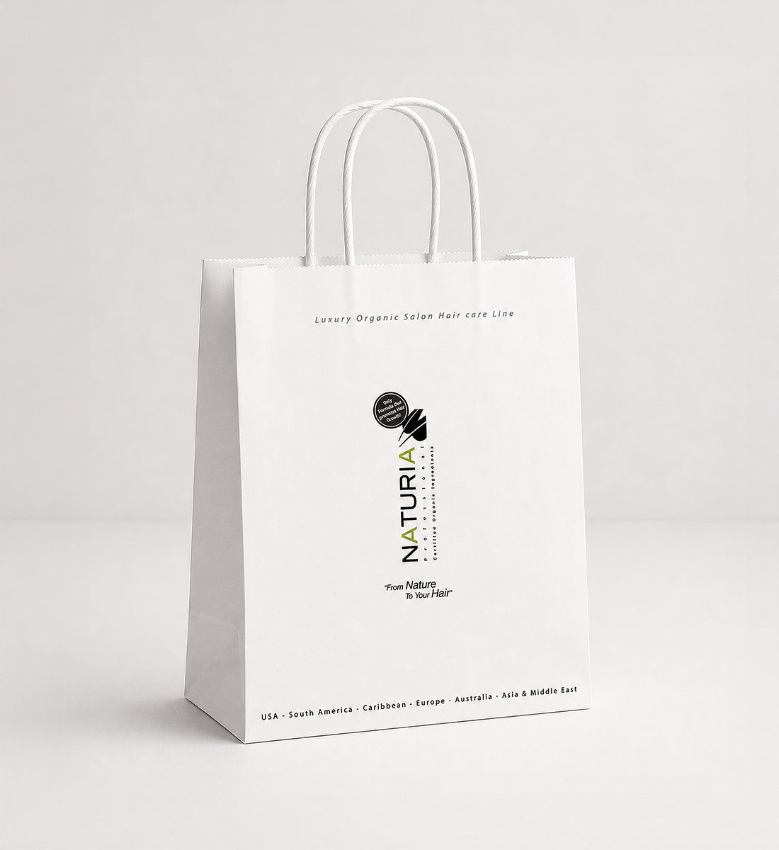 Naturia™ White Kraft Paper Boutique Bag – Twisted Handles (25 x 22 x 8 cm)