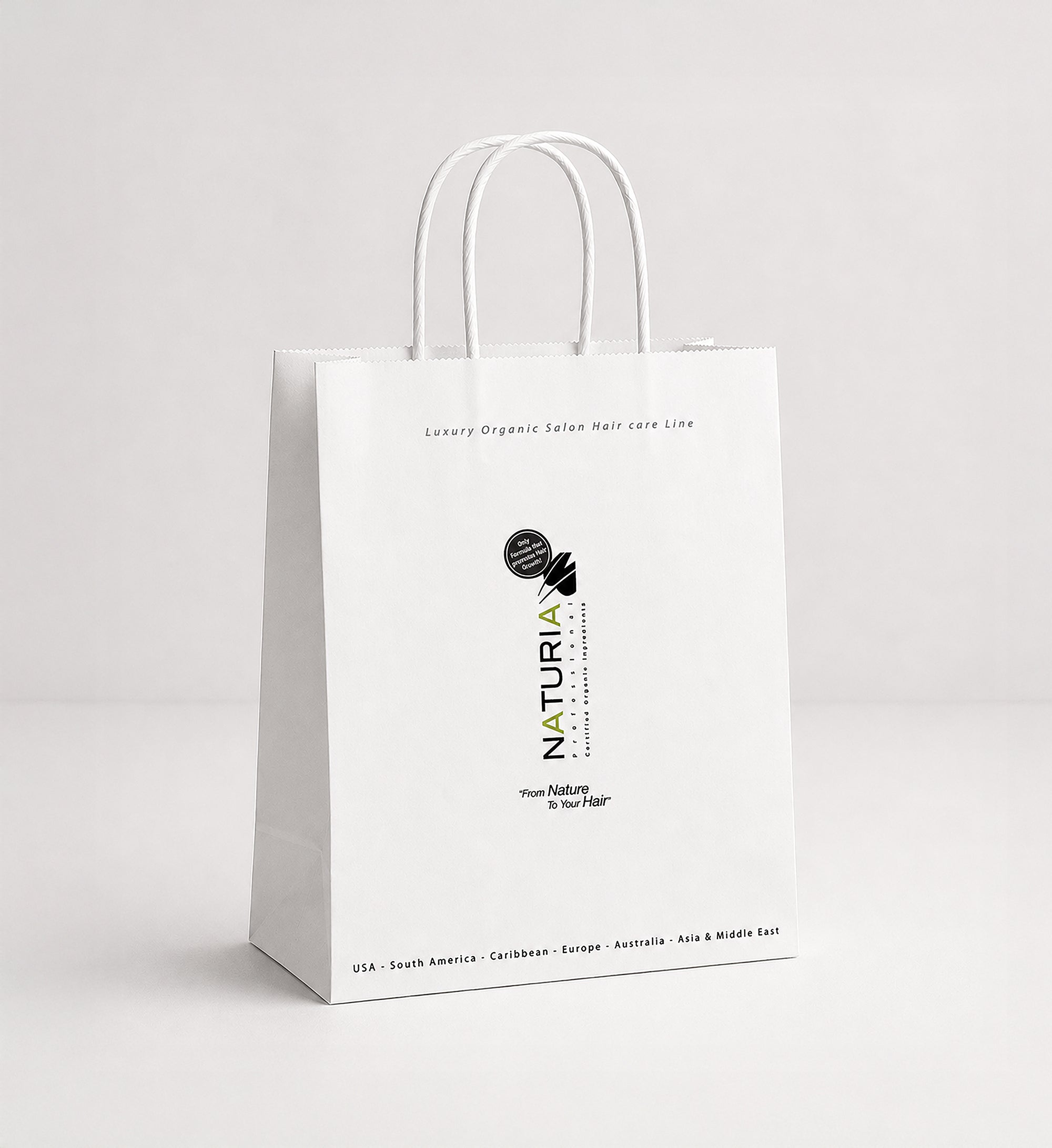 Naturia™ White Kraft Paper Boutique Bag – Twisted Handles (25 x 22 x 8 cm)