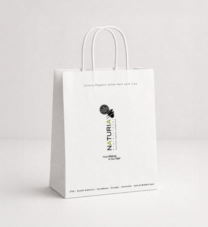 Naturia™ White Kraft Paper Boutique Bag – Twisted Handles (25 x 22 x 8 cm)
