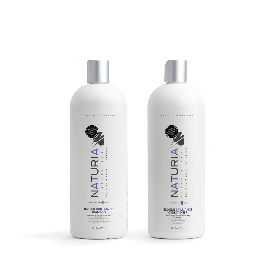 Naturia™ Professional Blonde Brilliance Shampoo & Conditioner Set – Back-Bar Size 32 FL OZ