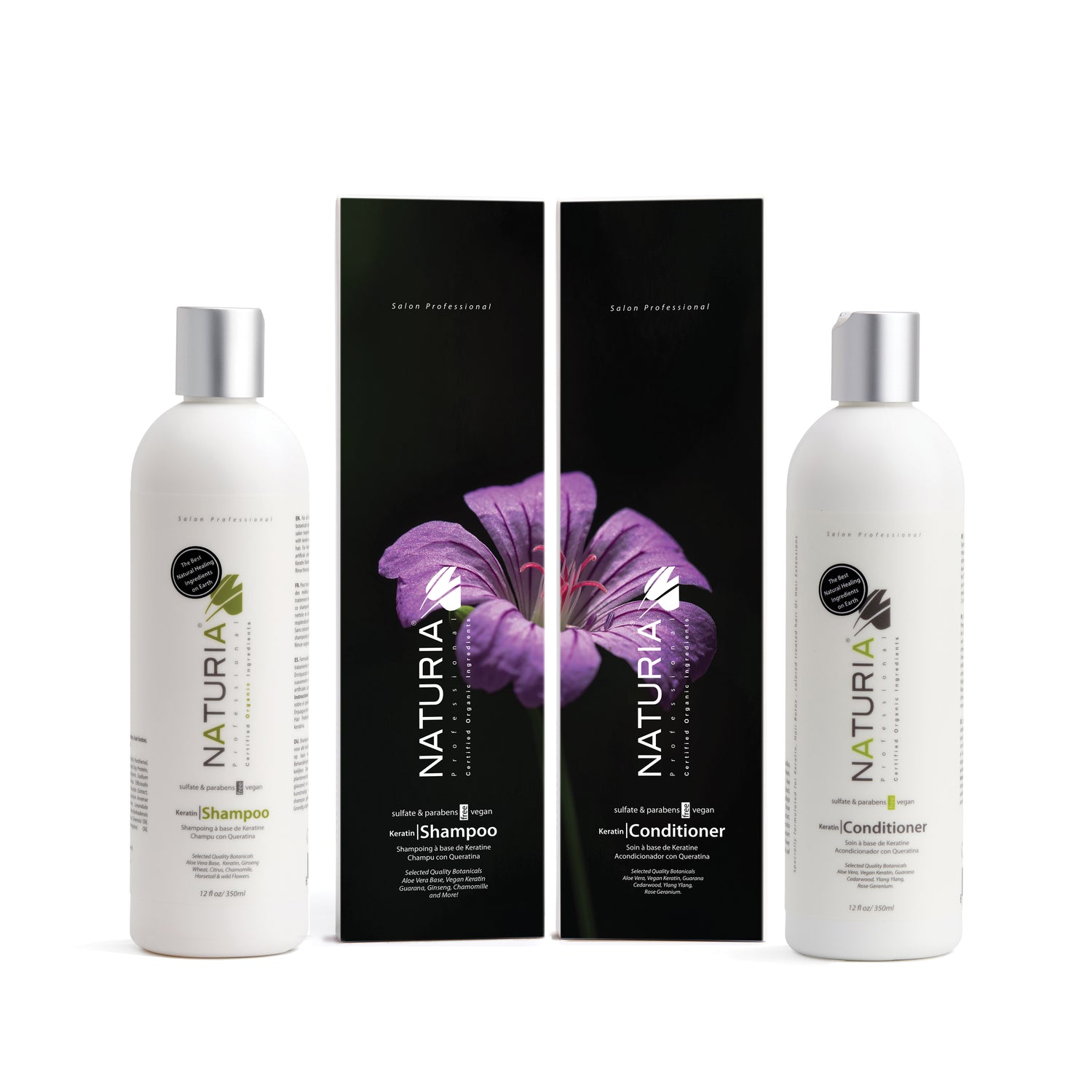 Naturia™ Professional Keratin Shampoo &amp; Conditioner Set Reg Size 12 FL OZ