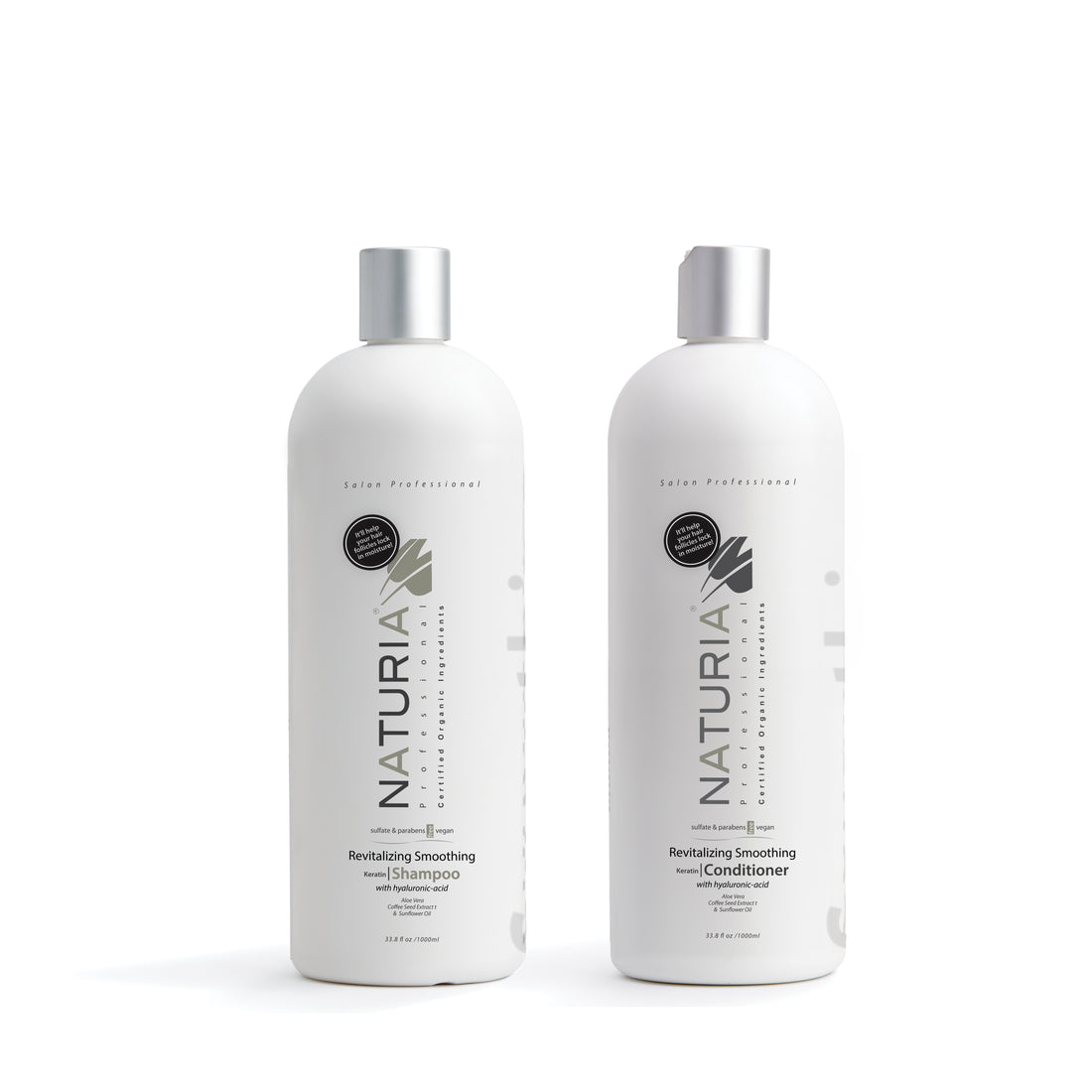 Naturia™ Professional Revitalizing Smoothing Keratin Shampoo & Conditioner Combo Back-Bar Size 32 FL OZ