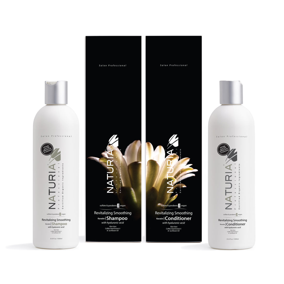 Naturia™ Professional Revitalizing Smoothing Keratin Shampoo & Conditioner Combo Size 12 FL OZ