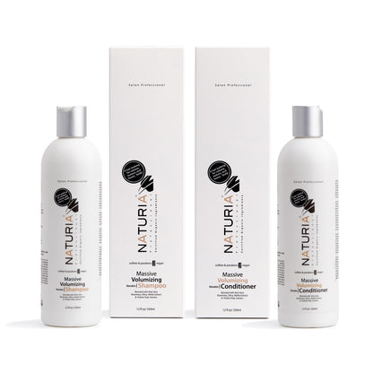 Naturia™ Professional Massive Volumizing Keratin Shampoo &amp; Conditioner Set – 12 FL OZ